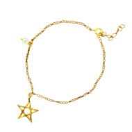 Gold plated bracelet with star and ivory eye