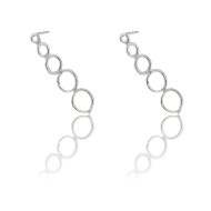 Silver earrings with joined perforated circles