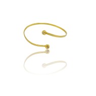 Silver handcuff bracelet gold plated with embedded stone