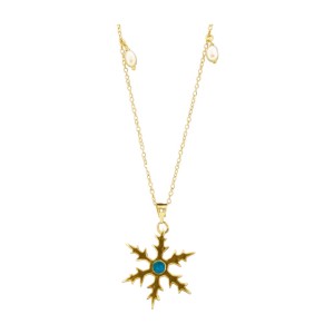 Gold plated chain with hanging snowflake