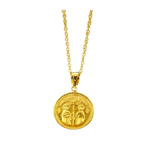 Gold plated chain with a large Constantine coin