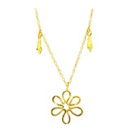 Gold plated necklace with daisy and Byzantine flowers