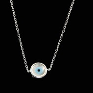 Silver necklace with round eye