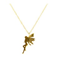 Gold plated necklace with fairy
