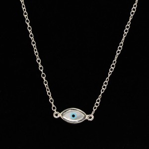 Silver necklace with ivory eyelet
