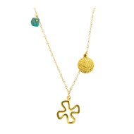 Gold plated necklace with hanging elements