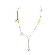 Gold plated necklace with hanging elements