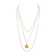 Gold plated necklace with triple chain