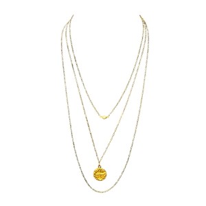 Gold plated necklace with triple chain