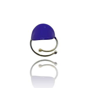 Silver oval (small) one size ring with enamel in various shades
