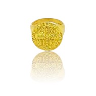 Silver ring gold plated with constantine