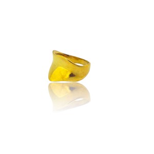 Large gold plated silver ring with special shape