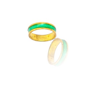 Silver ring with gold plated with enamel