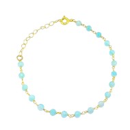 Silver rosary bracelet gold plated with amazonite