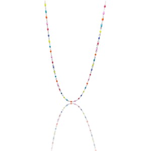 Silver rosary necklace with colorful enamels
