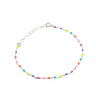 Silver rosary bracelet with colorful enamels