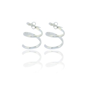 Silver spiral earrings small