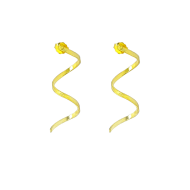 Ασημένια σκουλαρίκια κρεμαστά σε σχήμα φίδι σαγρέ επιχρυσωμένα
