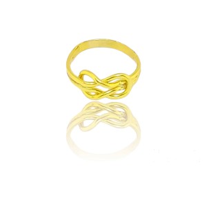 Silver ring gold plated with bound infinity