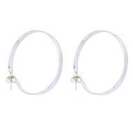 Silver glaze hoop earrings